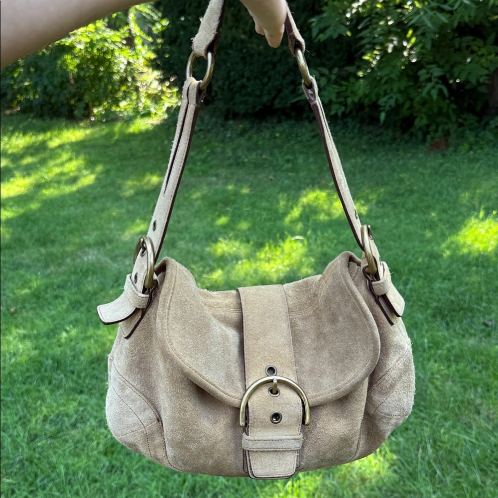 Coach SoHo tan suede vintage Shoulder Bag y2k